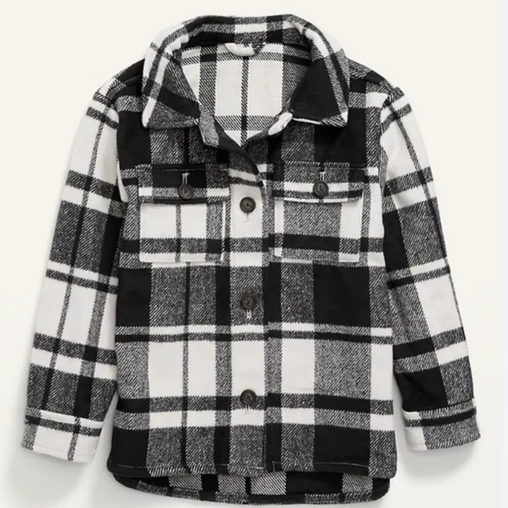 Plaid Textured Shacket for girls | Old Navy